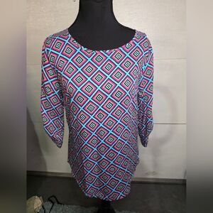 Rock & Roll Cowgirl Multicolor Geometric Blouse